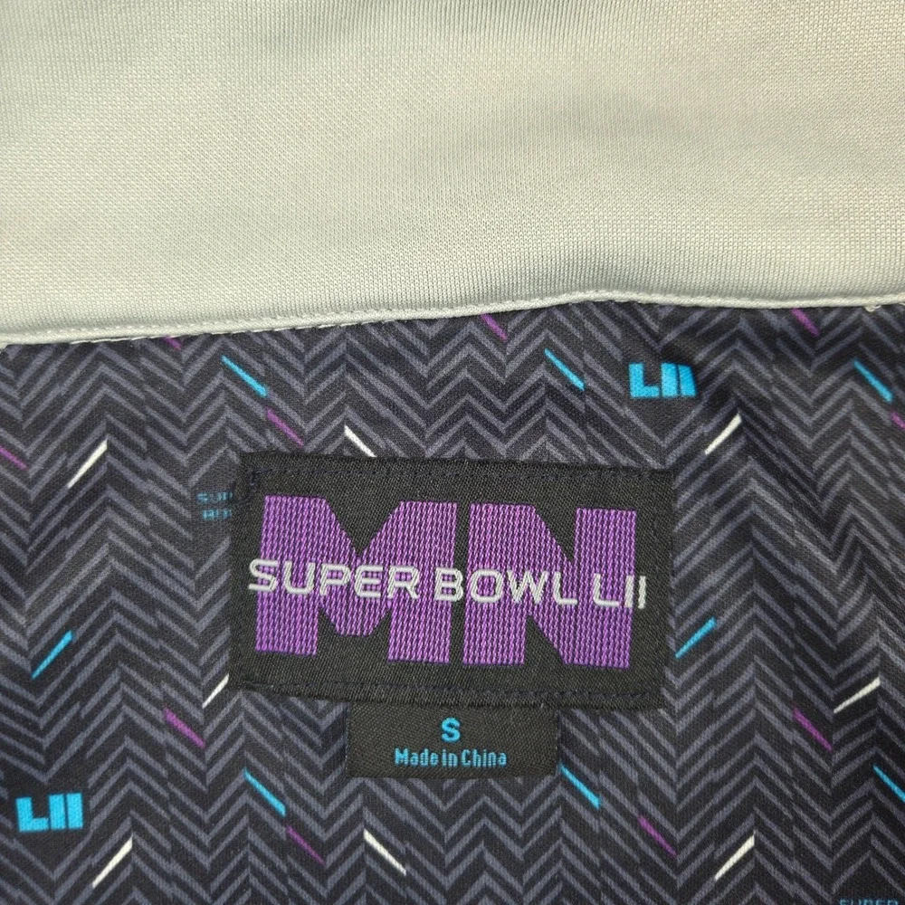 Super Bowl LII MN Full Zip Softshell Jacket Gray Mens Small BDA Performance‎